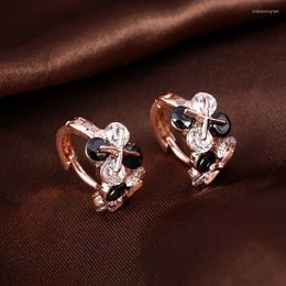 Hoop Earrings ZOSHI Rhinestone Crystal For Women Rose Gold Colour Fashion Wedding Jewellery Luxury Party Femme