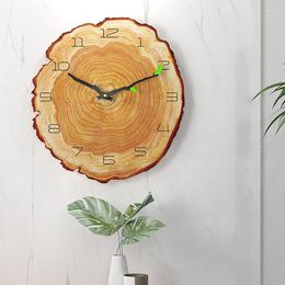 Wall Clocks 12 Inch Rustic Round Wooden Clock Battery Operated Vintage Farmhouse Decor For Kitchen Living Room Bedroom Office Home