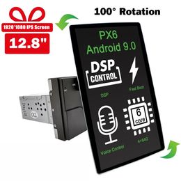 12.8" 1 DIN Android 10 Universal Car DVD Player IPS 100° Rotatable Screen DSP Stereo Radio GPS GLONASS Navigation Bluetooth 5.0 WIFI Autoradio