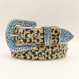 New Fashion Rhinestone Belt inlaid with Punk Style Series Men's and Women's Decorative Jeans Belt