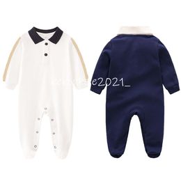 New White Baby Rompers Boys Jumpsuit Kids Long Sleeve Cotton Bodysuit Infant Girls Letter Cotton Romper Clothing 0-2T