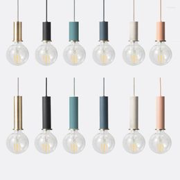 Pendant Lamps Nordic DIY Creative Collocation E27 Lamp Holder Short Long Aluminium Tube Lights