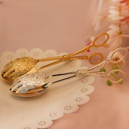 Dinnerware Sets Nordic Home Goods Creative Carved Cake Clip Wedding Gold-plated Tableware Banquet Metal Pastry Dinner Scissors Handle