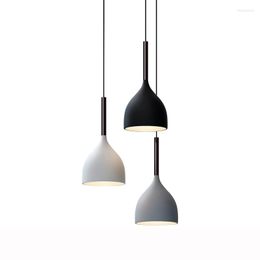 Pendant Lamps Modern Hanging Ceiling E27 Wood Aluminium Lights Simple And Creative Personality Bar