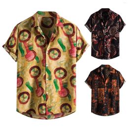 Men's Casual Shirts Adult Romper Men Fashion Top Shirt Button Down Printed Summer Short Sleeve Mens With Sleeves