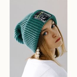 Beanieskull Caps Winter Beanie Hut f￼r M￤nner M￤nner gestrickt Winter Unisex Ladies Warm Bonnet Cap Korean trendy ￼bergro￟er Hut 220909
