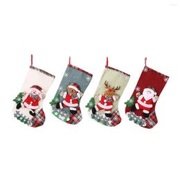 Christmas Decorations Festive Stockings Classic Santa Snowman Reindeer Bear 3D Toys For Family Holiday
