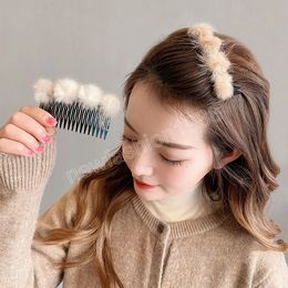 Winter Cute Plush Hair Clips Fashion Lady Hair Combs Headwear Hairpins Women Hair Accessories Gift Headdress