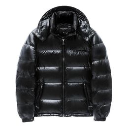 Piumino da uomo Parka Cappotto invernale da uomo caldo Cappotto casual da uomo autunno con cappuccio Piumino corto da uomo spesso Piumino d'anatra bianco Parka Cappotto moda maschile lucido 220909