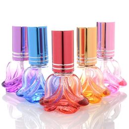 100pcs/lot 6ml Rose Flower Shaped Glass Perfume Bottles Empty Spray Container