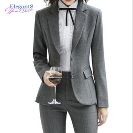 Women's Two Piece Pants Black Pant Suits Women Business Work Jacket Trousers Fashion Casual Pants Blazer Set Office Lady Female Clothing Clothes 220912