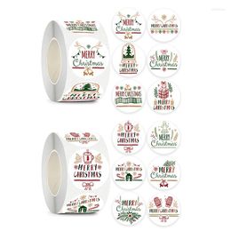 Gift Wrap 500 Sheets/roll Of Merry Christmas Day Stickers Self-adhesive Sticker Labels For Diy