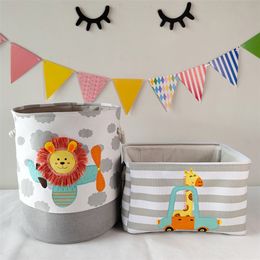 Storage Baskets Baby Laundry Basket Cute Dinosaur Foldable Toy Storage Bucket Picnic Dirty Clothes Basket Box Canvas Organizer Cartoon Animal 220912