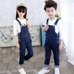 Overalls Kids Denim Overalls for Teenagers Spring Jeans Dungarees Girls Pocket Jumpsuit Children Boys Pants For Age 4 5 7 9 11 13 Years 220909