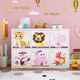 Storage Baskets Cube kindergarten Children Storage Box Cartoon Animal Folding Storage Bins Wardrobe Drawer Clothes Basket Kids Toys Organiser 220912