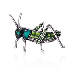 Brooches Blue Crystal Insect Brooch Pins Rhinestone Grasshopper Locust For Women Shawl Shirt Suit Accessories Gifts Kids