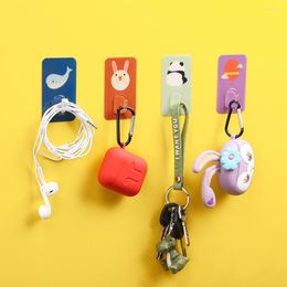 Hooks 10pcs Key Hook Free Punching Strong Viscose The Wall Seamless Hanger Storage Creative Cute Home Applianc