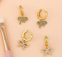 Jewellery Earrings Cubic Zirconia bow tie gold Colour CZ Crystal Ear Clips No Pierced earrings for women Jewellery sj53s