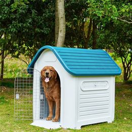 kennels pens Winter Windproof Medium Dog House Plastic Pet Kennel Outdoor Rainproof Dog Cage Indoor Puppy Villa Cat House 220912