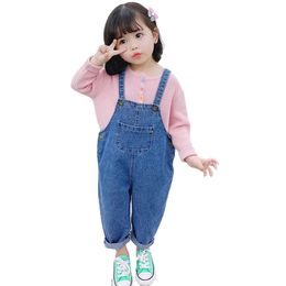 Overalls Girls Kids Denim Overall Autumn Baby Girl Romper Jumpsuit Toddler Baby Girl Clothes Size 2-6Y 220909