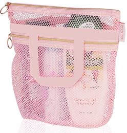 New Portable Shower Handbag Transparent Mesh Cosmetic Bag Storage Bag Travel Toiletry Beach on Sale
