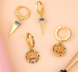 Jewellery Earrings Cubic Zirconia crown awl gold Colour CZ Crystal Ear Clips No Pierced earrings for women Jewellery d46k
