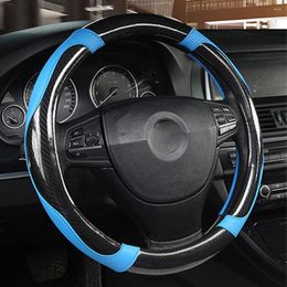 Steering Wheel Covers Carbon Fibre Stitching Cover Accessories Car Comfortable Non-slip Universal Fashion