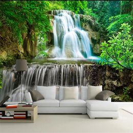 Customised large murals green trees beautiful scenery modern wallpaper for living room