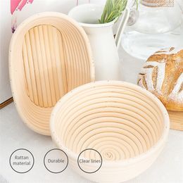 Storage Baskets Bread Fermentation Rattan Basket Cloth Cover Set Lined Reusable Round Oval Baking Bread fermentation basket Food storage basket 220912