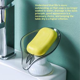 Soap Dishes Leaf Shape Holder Dish For Bathroom Quick Drain Large Suction Cup Fixed Firmly Storage Rack Container