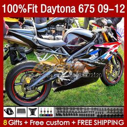 OEM black glossy Fairings Kit For Daytona 675 675R 09 10 11 12 Body 150No.42 Daytona675 2009 2010 2011 2012 Bodyworks Daytona 675 R 2009-2012 Injection Mould Fairing