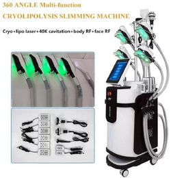 Original 5 Handles 360 Cryo fat freeze slimming Machine with 80k Ultrasonic Cavitation Tripolar Radio frequency Cryolipolysis Fat Vacuum beauty equipment