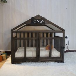 kennels pens Kennel House Type Indoor Corgi Small Dog Teddy Four Seasons Universal Removable and Washable Cat Nest Kennel Pet Bed Supplies 220912