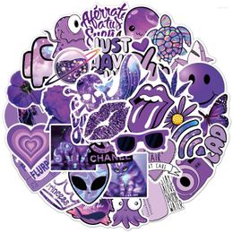 Gift Wrap 50pcs Purple Small Fresh Graffiti Sticker Suitcase Guitar Car Computer Waterproof PVC