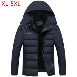 Mens Down Parkas Mens Winter Jacket Thickness Warm Hat Detachable Coat Simple Hem Practical Parkas Windproof Snow Cold Jacket Large Size 5XL 220912