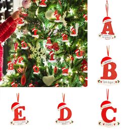 Christmas Decorations Tree Decoration Letter Pendant 26 Letters Home Holiday Wooden Xmas Year Decor Ornament Customizable 220912
