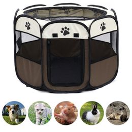 kennels pens Portable Folding Pet Tent Dog House Octagonal Cage For Cat Tent Playpen Kennel Easy Fence Outdoor Big Dogs House 220912