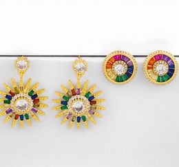 Jewelry Earrings Cubic Zirconia round gold color CZ Crystal Ear Clips No Pierced earrings for women Jewellery ks46