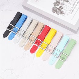Watch Bands Curved End 20mm Rubber Strap Suitable for Moon Colourful band Fashion Acessories 220912