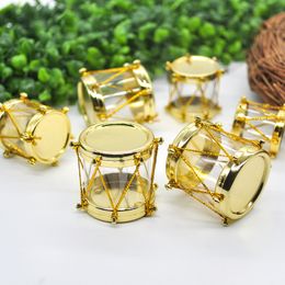 christmas drums Canada - Christmas Decorations 6PCS golden transparent small drum ornament mini gift box tree pendant Year decoration 220912