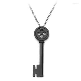Pendant Necklaces Retro Coraline Key Skeleton Necklace Black Props Choker Neil Gaiman Cosplay Jewelry For Women Men Gift