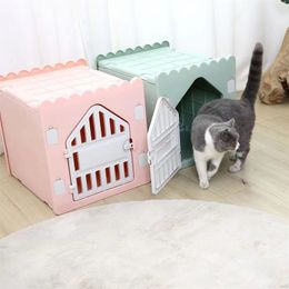 kennels pens Four Seasons Universal Plastic Pet House Small Dog Cat Waterproof Home Tent Durable And Easy To Clean Kennel Dog Accessories 220912