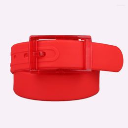 Belts High Quality Silicone Belt Unisex Leather Plastic Buckle Candy Color Have Fragrance Novel Products PY78