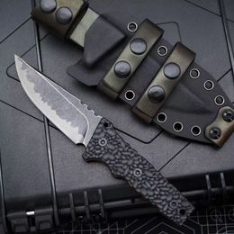 Coltello dritto tattico da esterno G10 Maniglia da campeggio Pesca Caccia Coltello da difesa di sicurezza Zaino portatile Strumento EDC