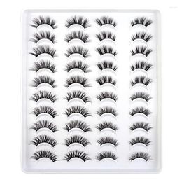 False Eyelashes 20 Pairs 3D Faux Fiber Natural Half Fake Eye Lashes Set Reusable Drop