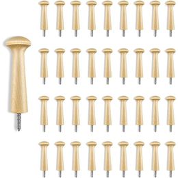 Hooks 36PCS Wooden Shaker Peg Wood Screw-3.7 Inch On Pegs- Racks For Hanging Clothes Hats Towel Multi-Purpose