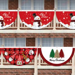 Christmas Decorations Outdoor Polyester Fan shaped Flag Decor for Home Cristmas Drop Ornament Xmas Navidad Gift Year 2023 220912