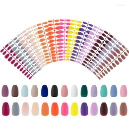 False Nails 24PCS Fake Frosted Matte Coffin Nail Tips For Extension Manicure Art Wholesales Press On Ballet Supplies