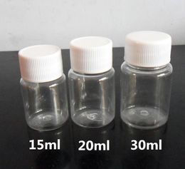 1000pcs 15/20/30/50ml Plastic Cosmetic Jars Clear Container for Capasule Pill Sample Packing Bottles