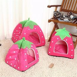 kennels pens Foldable Dog House Cat Dog House Fruit Shape Nest Bed for Puppy Kitten Breathable Dog Kennel Soft Comfortable Pets Cave Sofa 220912